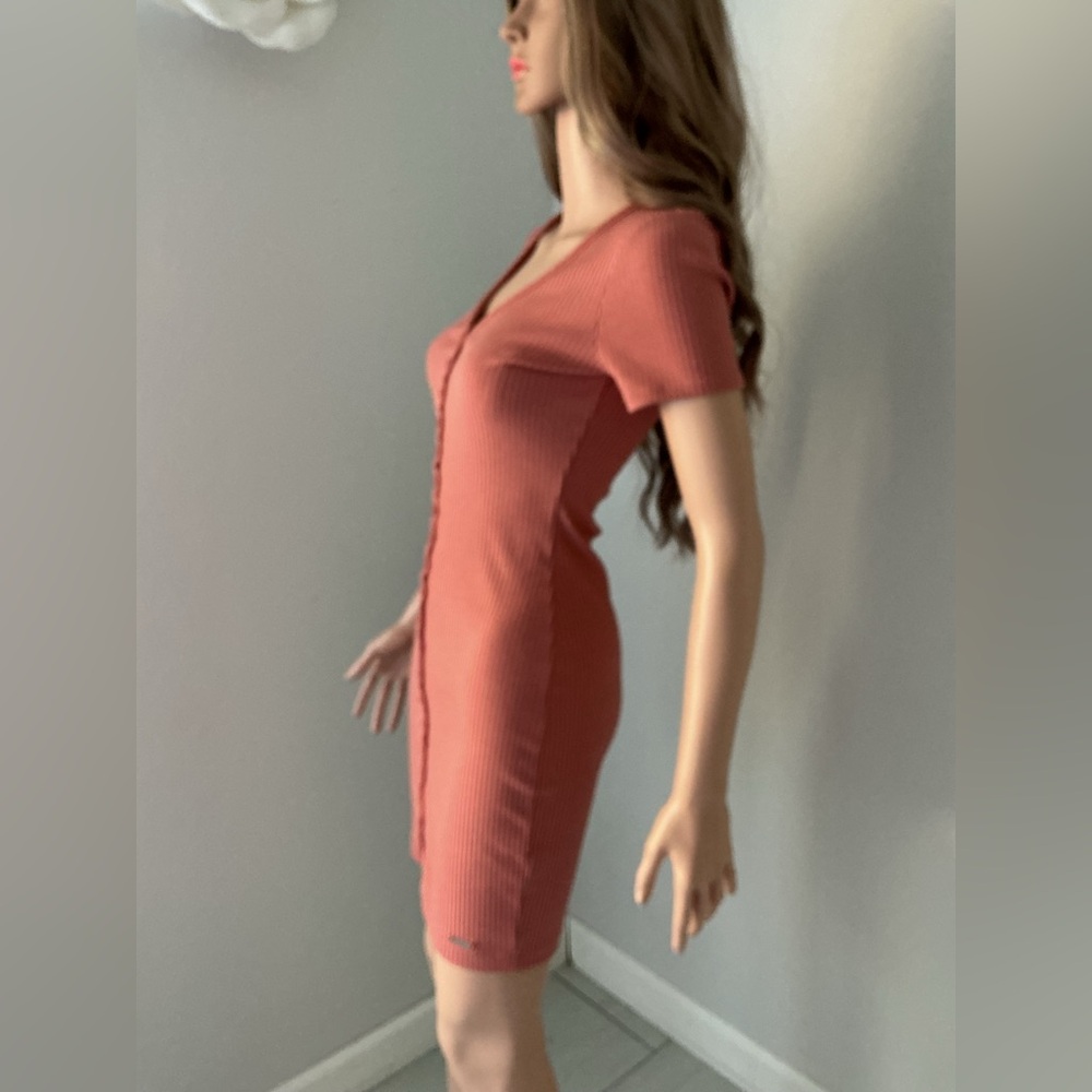 Guess Rust Button-Front Mini Dress - image 5